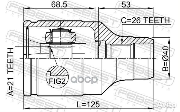 ШРУС внутренний правый 21x40x26 (suzuki liana