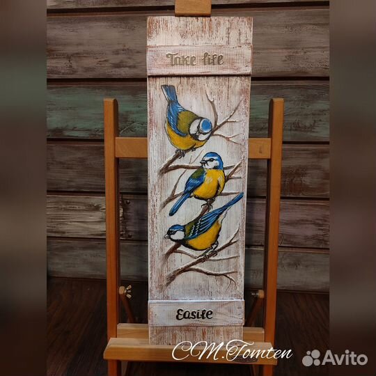 Картина на доске, ручная работа 