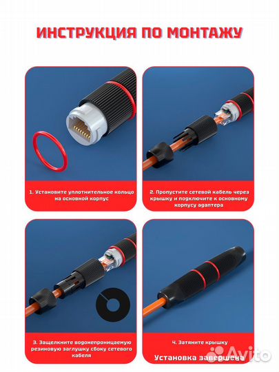 Соединительный адаптер RJ45 герметичный