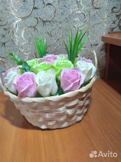 Букет из мыльных роз