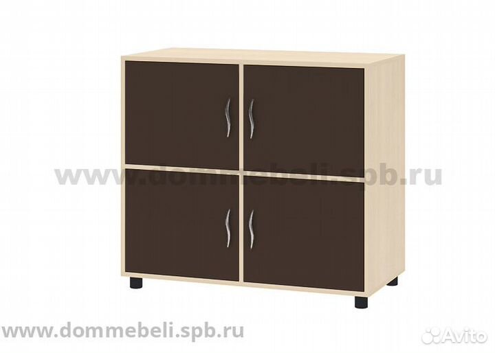 Тумба 4-дв. 7.01 Дельта дуб молочный/оранжевый