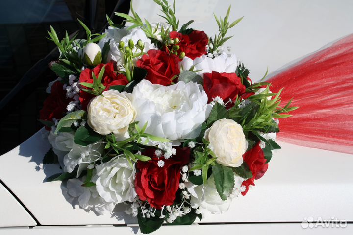 Свадебный декор на машину, украшения на авто