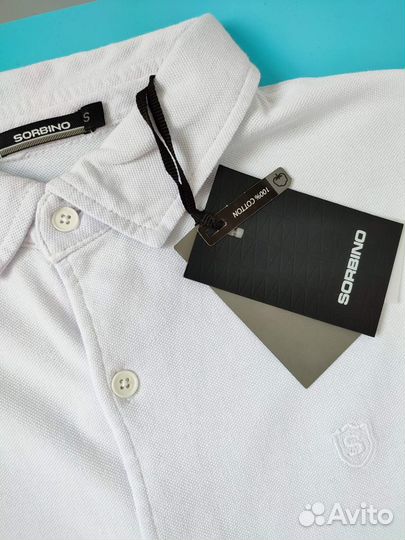 Поло мужское с длинным рукавом S