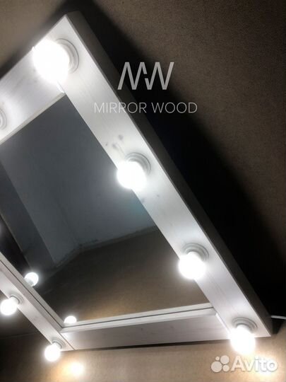 Зеркало с подсветкой настольное