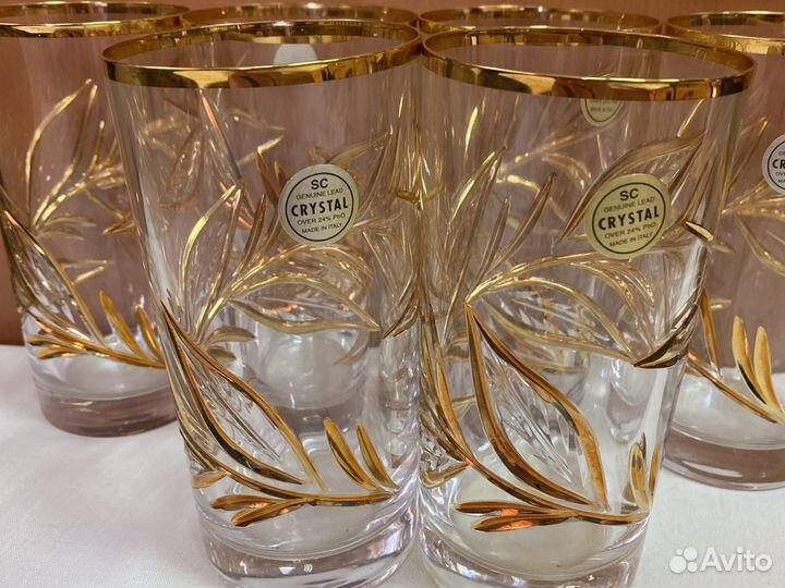 Стаканы высокие Хрусталь Италия