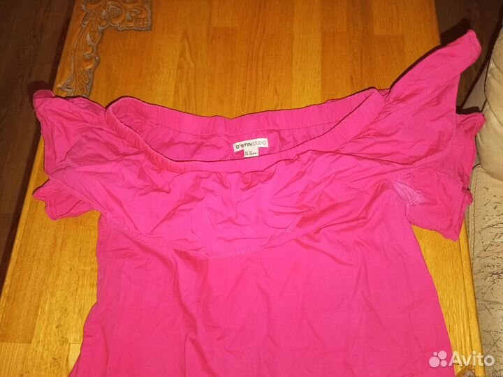 Платье розовое с пышными рукавами