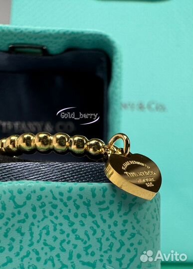 Кольцо сердце tiffany с коробкой