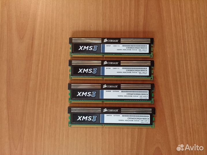 Оперативная память Corsair ddr3 4gb и 8gb 1600mhz