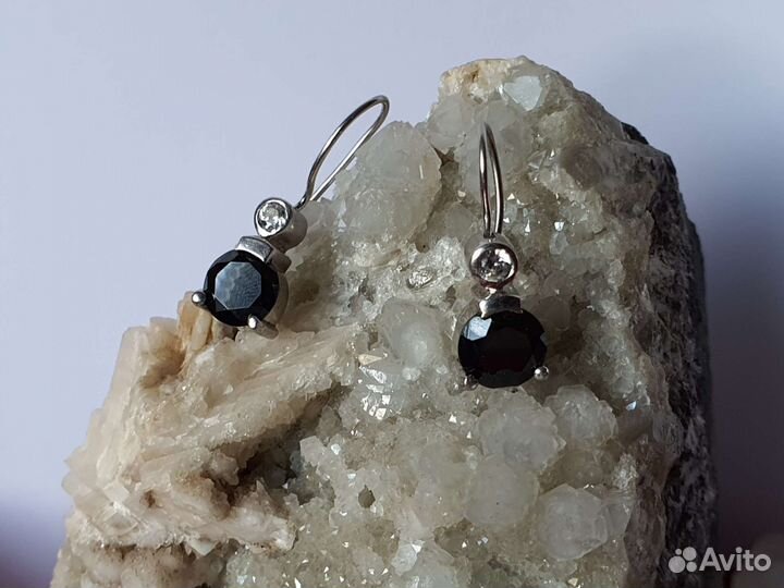Серьги серебро 925 с ониксом