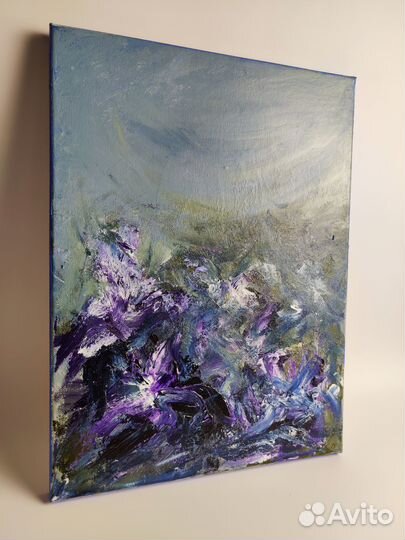 Картина на холсте цветочное поле 30 на 40 см