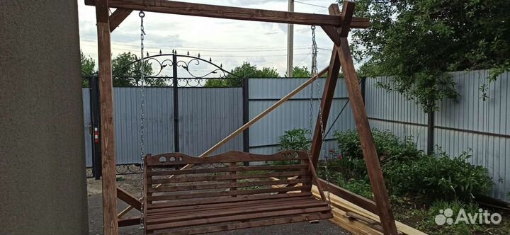 Качели деревянные для взрослых и детей
