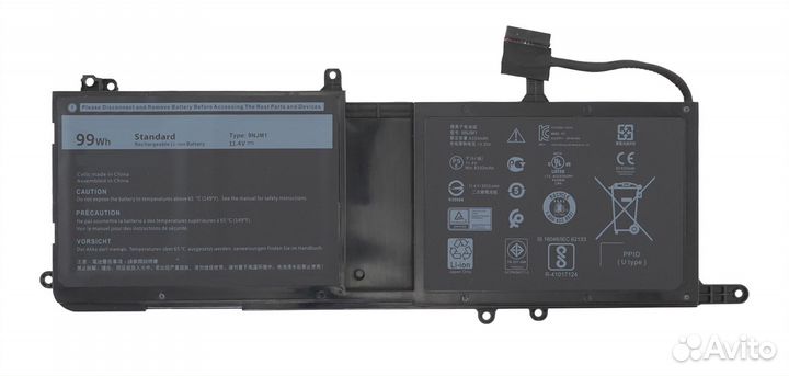 Аккумулятор 9NJM1, 01D82, HF250, MG2YH к Dell Alienware 15 2018, 15 R4, 17 R4, 17 ALW17C-D (8600mAh)