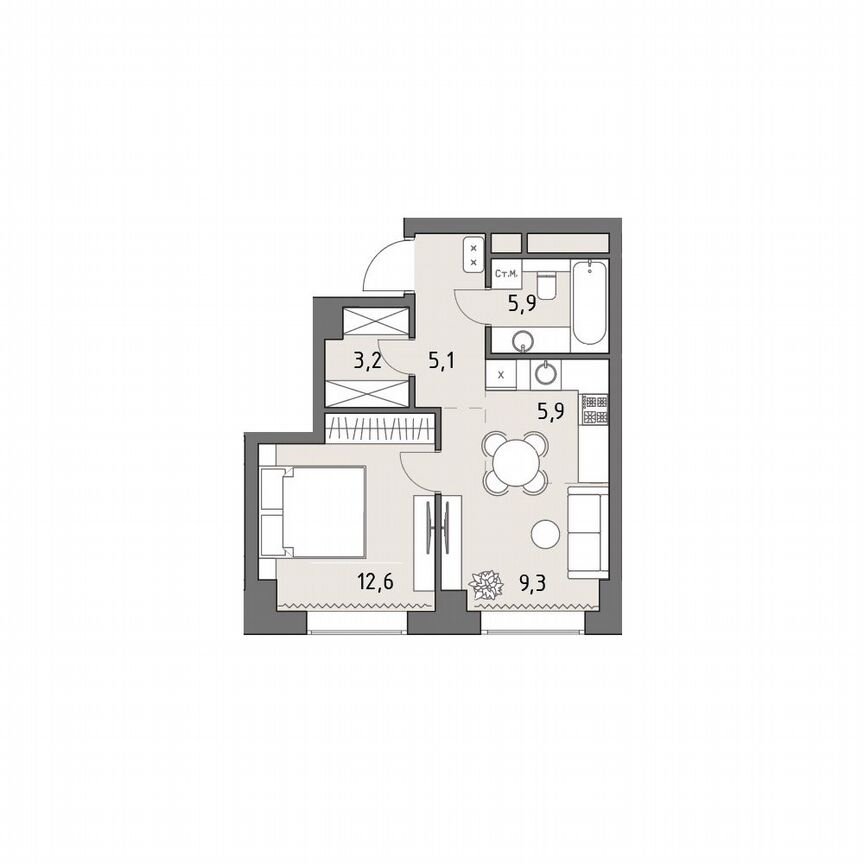 1-к. квартира, 41,8 м², 24/35 эт.