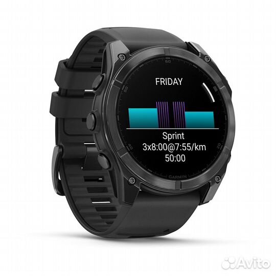 Garmin Fenix 8 - 51 мм, Amoled, серый, черный силиконовый ремешок