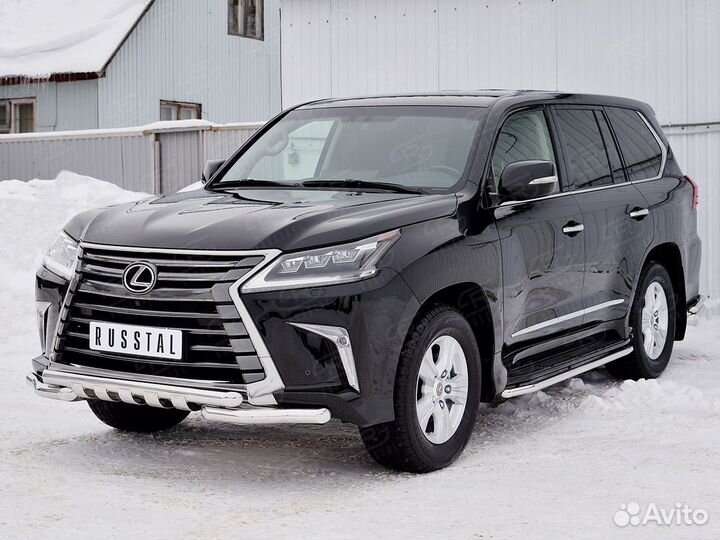 Lexus LX 2015-Защита переднего бампера+клыки