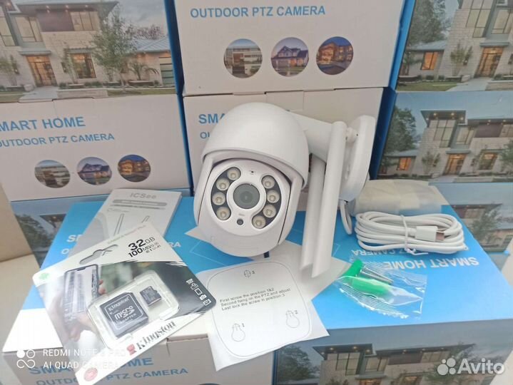 Уличная Wi-Fi камера 4Мр новая с картой на 32Гб