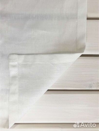 Штора льняная