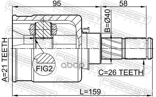 ШРУС внутренний 21x40x26 (nissan micra march K1