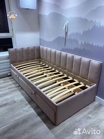 Угловая выкатная кровать для двоих детей 1+1