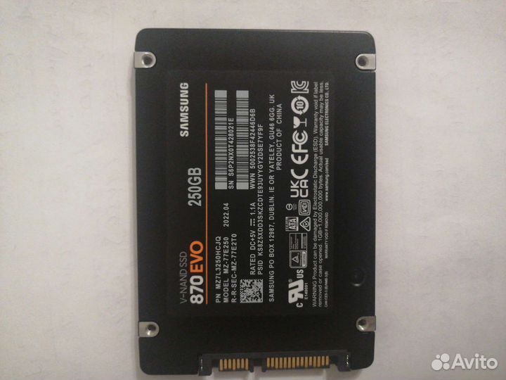 SSD Samsung 870 evo 240 gb