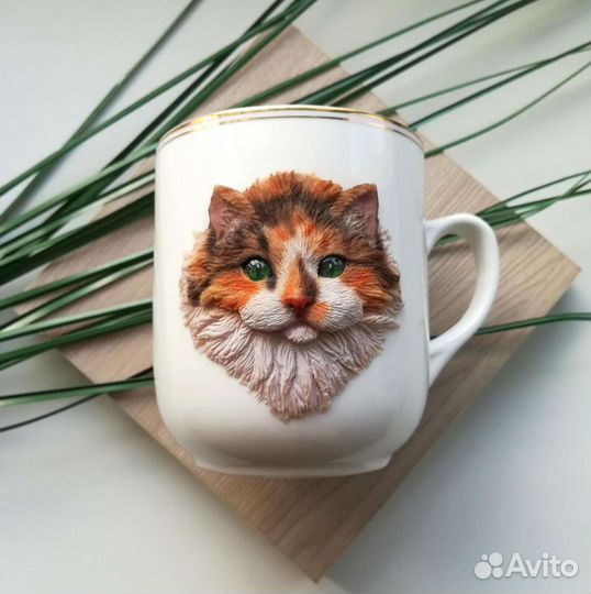 Кружки с декором из полимерной глины