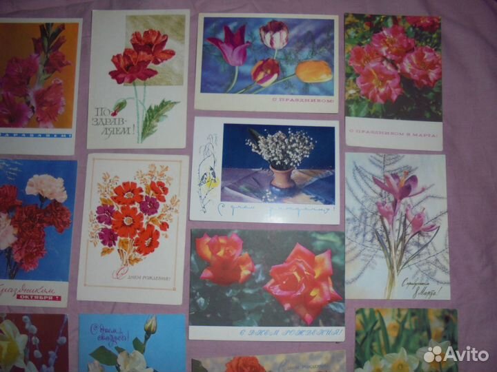 Маркиров откр цветы 1960 - 70-е чистые