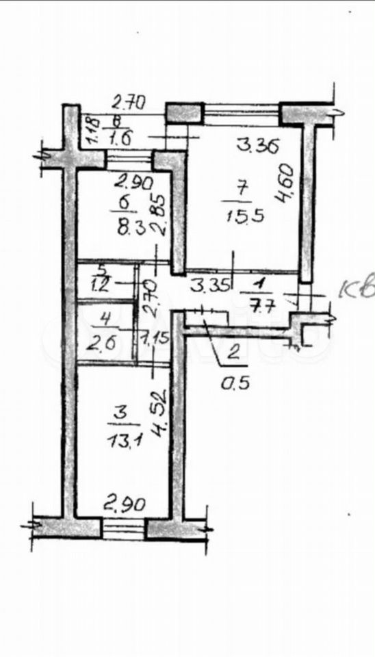 2-к. квартира, 48,9 м², 3/5 эт.