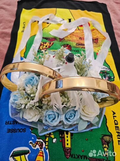 Свадебные кольца украшения на машину