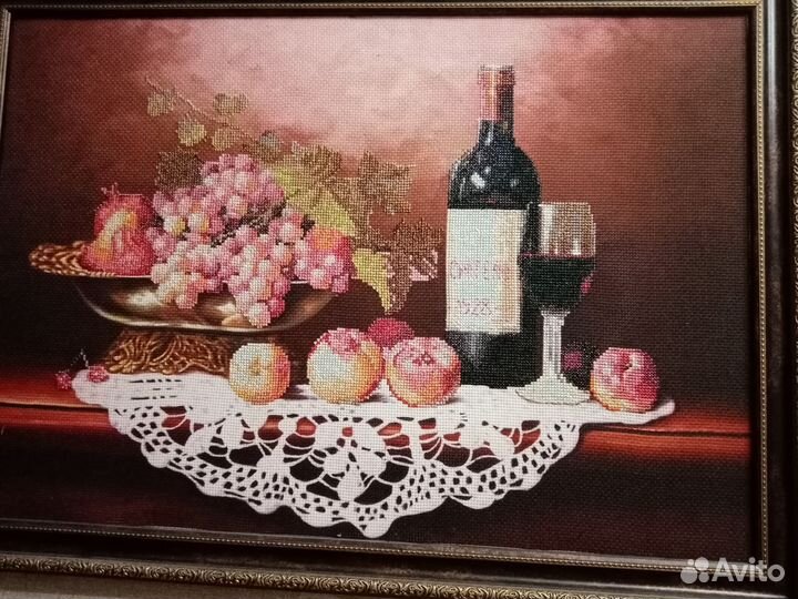Картина вышитая крестом частично ручная работа