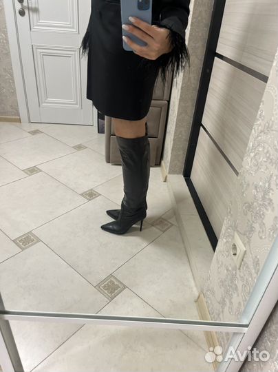 Сапоги кожаные женские 39