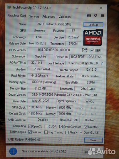 Sapphire rx 590 nitro 8gb