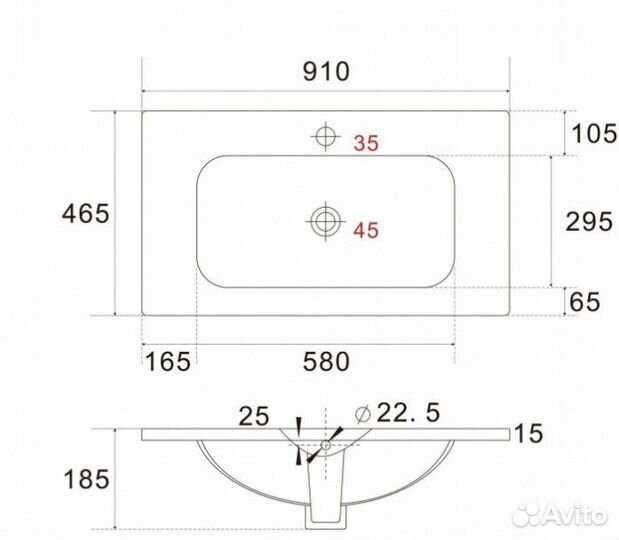 Мебель для ванной с керамической раковиной Art&Max Platino 90 Bianco Matt