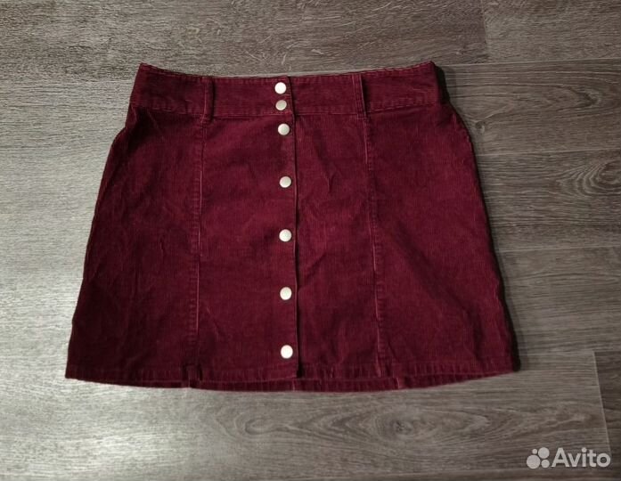 Юбка вельвет бордовая 44 46
