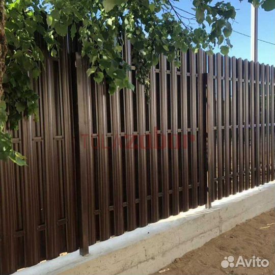 Заборы на ленточном фундаменте в Щёкино