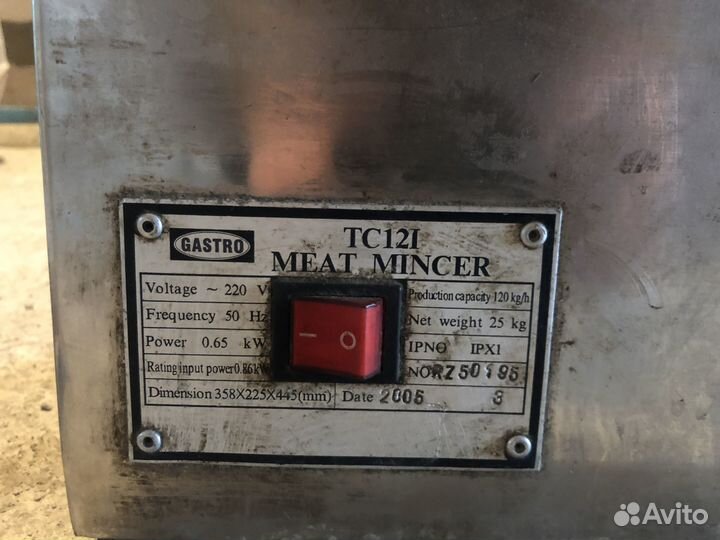 Мясорубка промышленная gastro TC12I