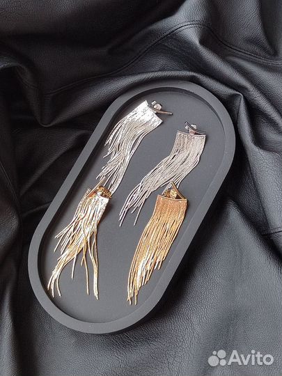 Серьги с бахромой кисточками