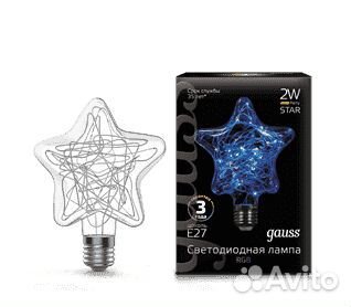 Лампа светодиодная Gauss Vintage Star E27 - новая