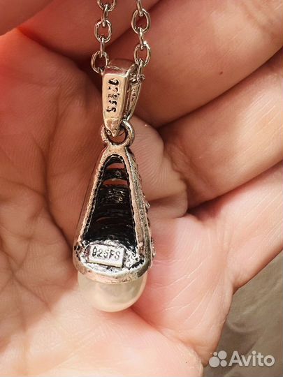 Комплект 925 серьги кулон винтаж