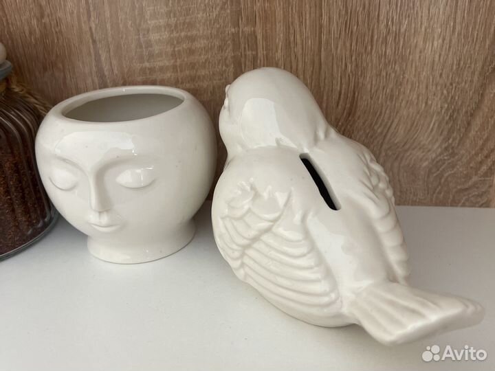 Банка для хранения сыпучих продуктов копилка кашпо