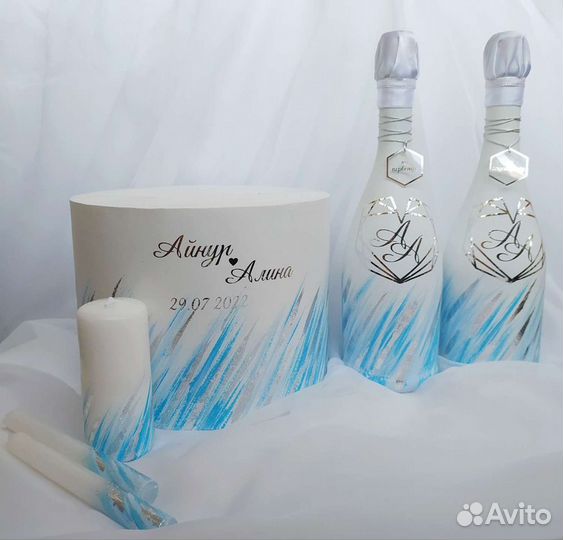 Свадебная коробка, бокалы