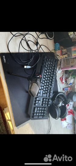 Клавиатура мышка наушники коврик микрофон
