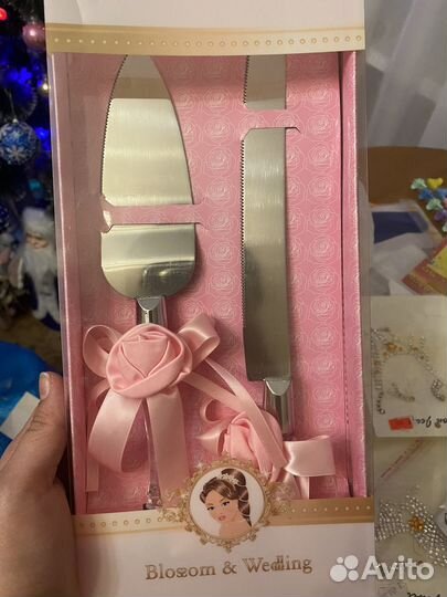 Нож и лопатка для торта новые