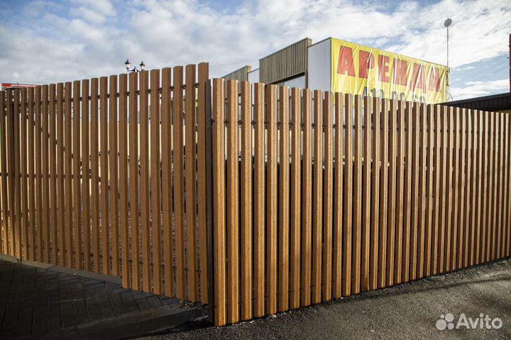 Штакетник металлический Grand Line под дерево золо