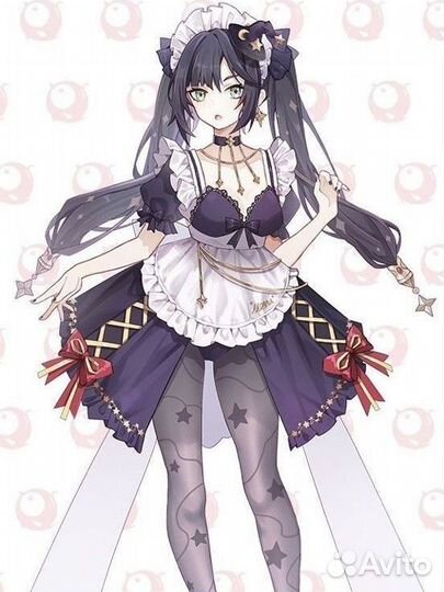 Косплей Мона genshin, мейд Uwowo