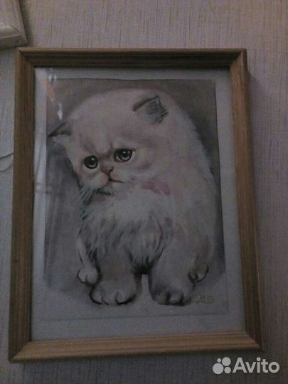 Картина Кошечка акварель