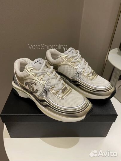 Кроссовки Chanel 35-40 gold silver