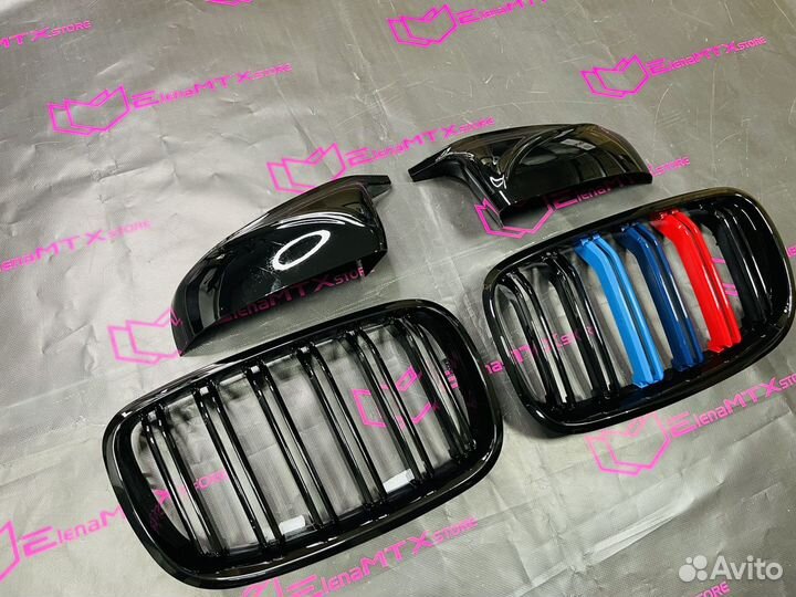 Ноздри триколор накладки зеркал BMW X5 E70