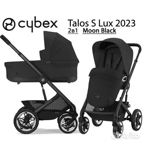 Коляска 2в1 Cybex Talos S Lux New 2023 Moon Black
