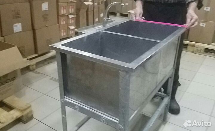 Ванна моечная 2 секционная для кухни