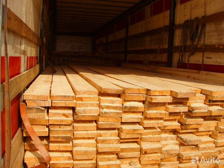 Доска обычная, лиственница, 40х100х6000мм, опт